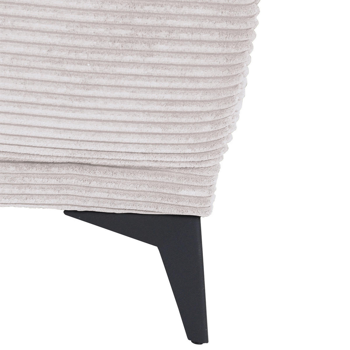 ECKSOFA in Cord Naturfarben  - Schwarz/Naturfarben, Konventionell, Textil/Metall (295/165cm) - Carryhome