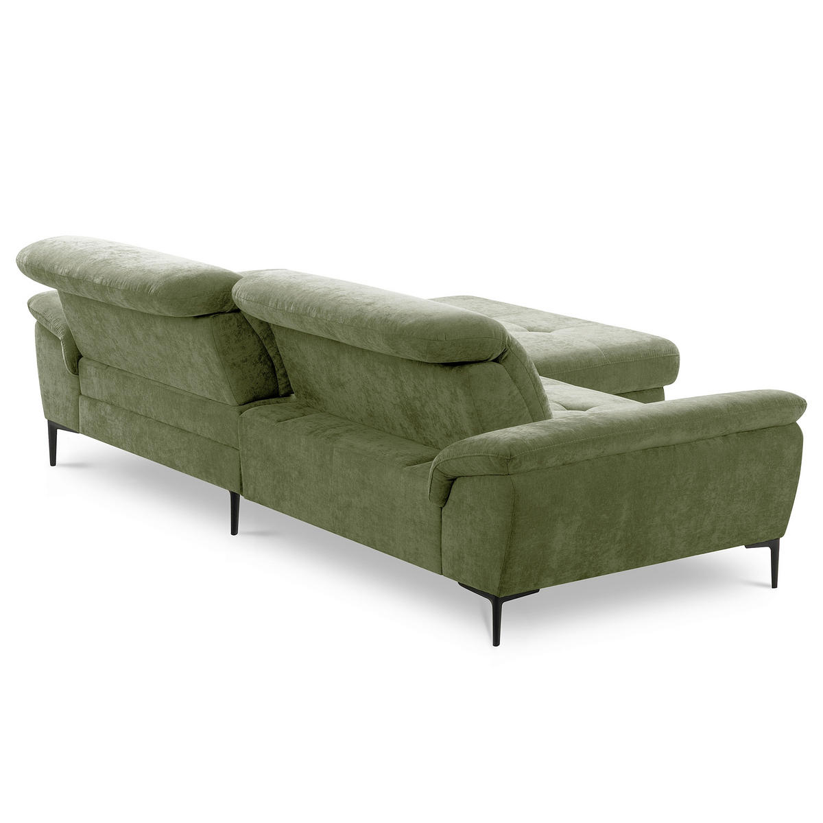 ECKSOFA  Webstoff Grün  - Schwarz/Grün, Design, Textil/Metall (268/195cm) - Livetastic