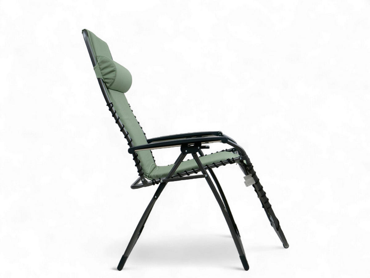 GARTEN-RELAXSESSEL 66/120/65 cm  - Anthrazit/Grün, Basics, Textil/Metall (66/120/65cm)