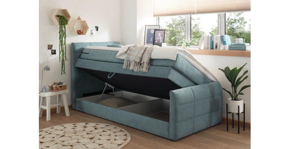 BOXSPRINGBETT 100/200 cm  in Blau  - Blau, Basics, Holzwerkstoff/Kunststoff (100/200cm) - Xora