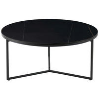 COUCHTISCH 80/80/37 cm rund Schwarz  - Schwarz, Design, Keramik/Metall (80/80/37cm) - Livetastic