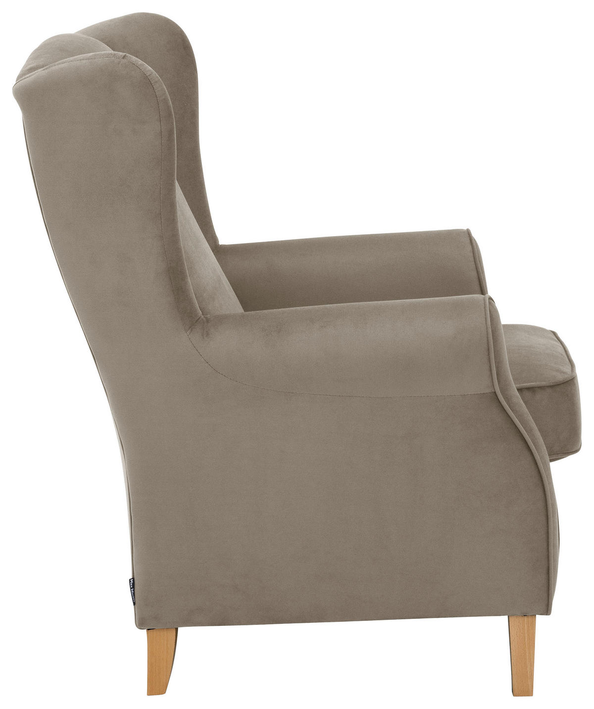 OHRENSESSEL Flachgewebe Hellbraun  - Hellbraun/Eichefarben, KONVENTIONELL, Holz/Textil (77/103/86cm) - Max Winzer