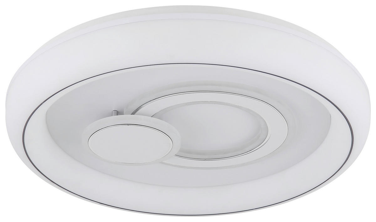 DECKENLEUCHTE 48/7,5 cm  - Opal/Weiß, Trend, Kunststoff/Metall (48/7,5cm) - Collet's Monde