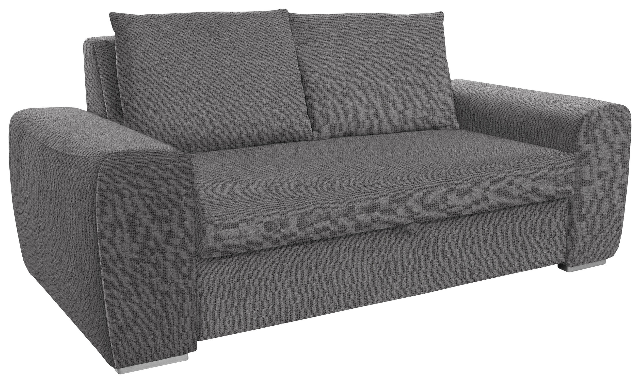 SCHLAFSOFA in Textil Dunkelgrau  - Chromfarben/Dunkelgrau, Design, Holz/Textil (199/92/97cm) - Livetastic