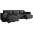 WOHNLANDSCHAFT Anthrazit Webstoff  - Anthrazit/Schwarz, MODERN, Kunststoff/Textil (153/350/153cm) - Xora