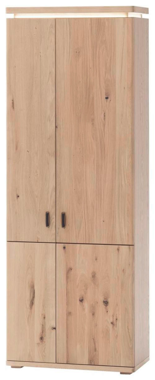 GARDEROBENSCHRANK  in 75/204/37 cm  - Eichefarben/Schwarz, Natur, Holz/Holzwerkstoff (75/204/37cm) - Linea Natura