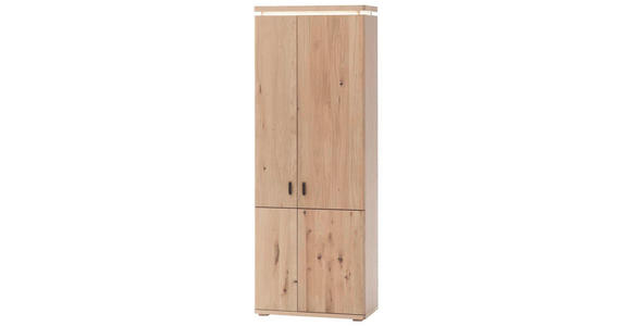 GARDEROBENSCHRANK 75/204/37 cm  - Eichefarben/Schwarz, Natur, Holz/Holzwerkstoff (75/204/37cm) - Linea Natura