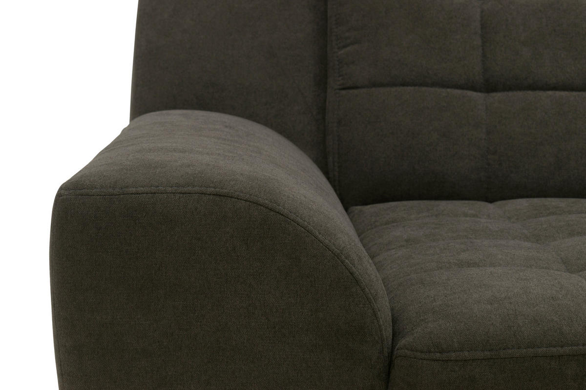 ECKSOFA MORTON Mikrofaser  - Chromfarben/Schwarz, MODERN, Textil/Metall (304/200/84cm) - MID.YOU