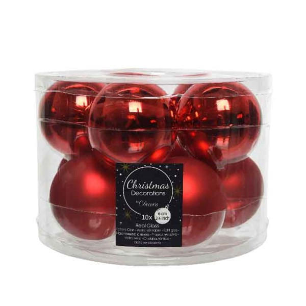 JULGRANSKULOR SET - Klassisk, glas (6cm)