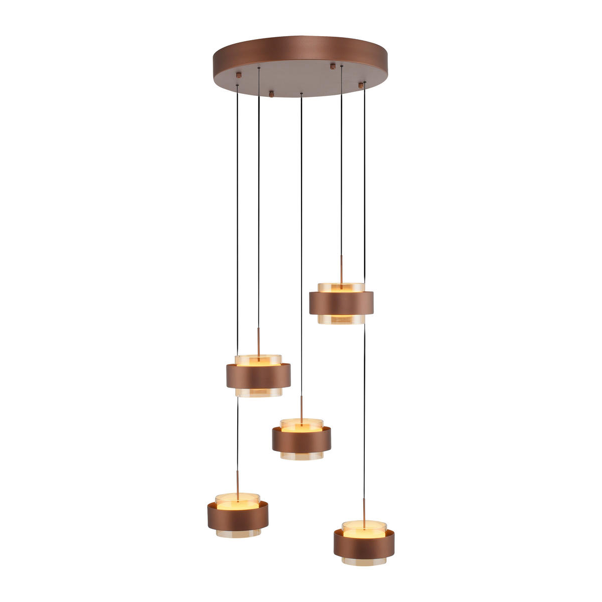 LED-HÄNGELEUCHTE 51/51/200 cm  - Kupferfarben, Design, Kunststoff/Metall (51/51/200cm)