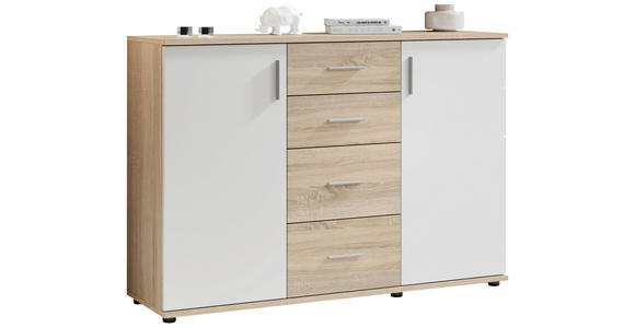 KOMMODE Bobby in 120/82/35 cm - Silberfarben/Schwarz, Design, Holzwerkstoff/Kunststoff (120/82/35cm) - Carryhome