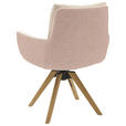 ARMLEHNSTUHL  Beinauswahl, Sitzfläche 360° drehbar, Stoff-/Lederauswahl Flachgewebe  Naturfarben, Hellrosa  - Hellrosa/Beige, Design, Holz/Textil (62/90/68cm) - Valnatura