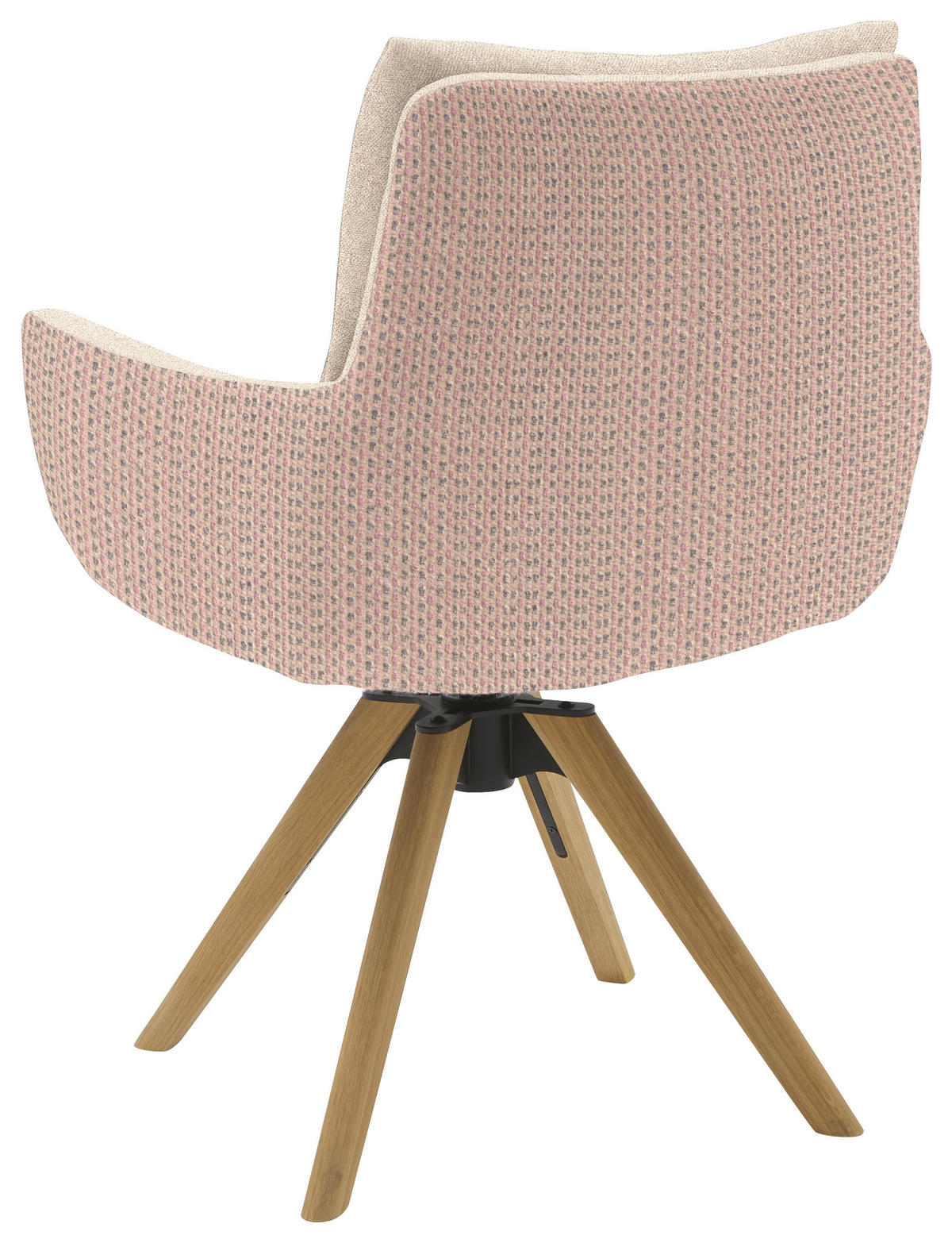 ARMLEHNSTUHL  Beinauswahl, Sitzfläche 360° drehbar, Stoff-/Lederauswahl Flachgewebe  Naturfarben, Hellrosa  - Hellrosa/Beige, Design, Holz/Textil (62/90/68cm) - Valnatura
