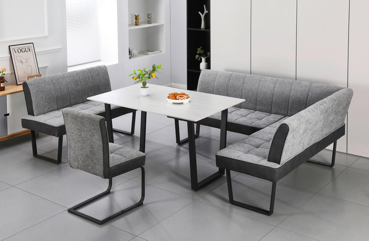 ESSTISCH in Metall, Stein   - Beige/Schwarz, KONVENTIONELL, Stein/Metall (140/76/90cm) - MID.YOU