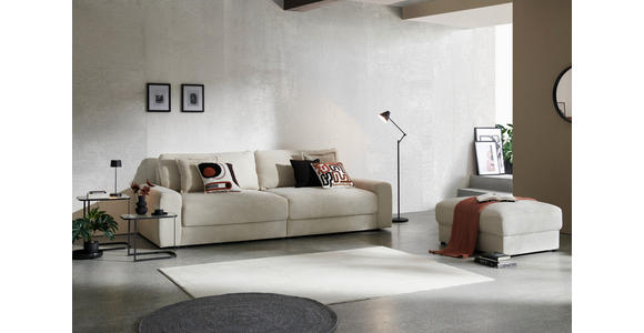 BIGSOFA in Cord Creme  - Creme/Schwarz, MODERN, Kunststoff/Textil (278/93/112cm) - Carryhome