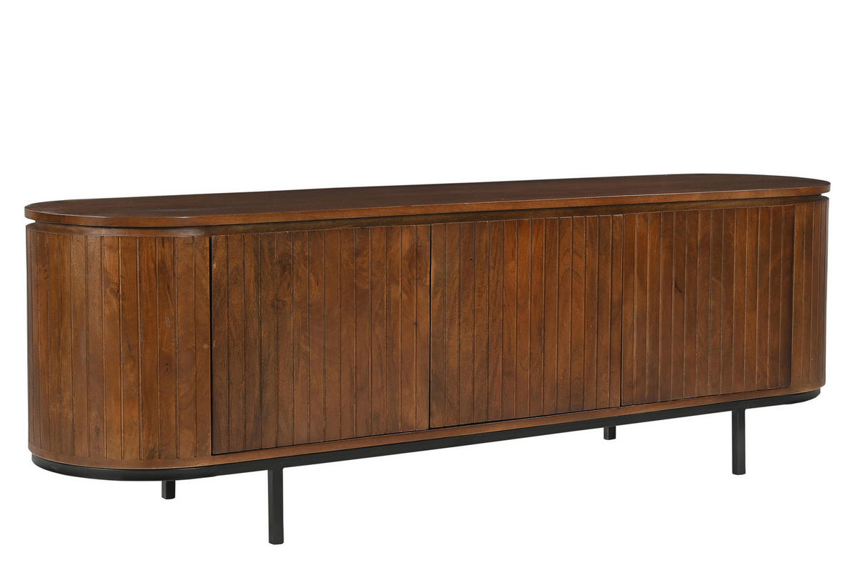 LOWBOARD  170/56/43 cm   - Schwarz/Naturfarben, Design, Holz/Metall (170/56/43cm) - MID.YOU