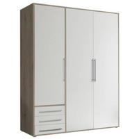 SKRIŇA S OTOČNÝMI DVERAMI, biela, dub San Remo, 155/194/58 cm - biela/dub San Remo, Modern, kompozitné drevo/plast (155/194/58cm) - Livetastic