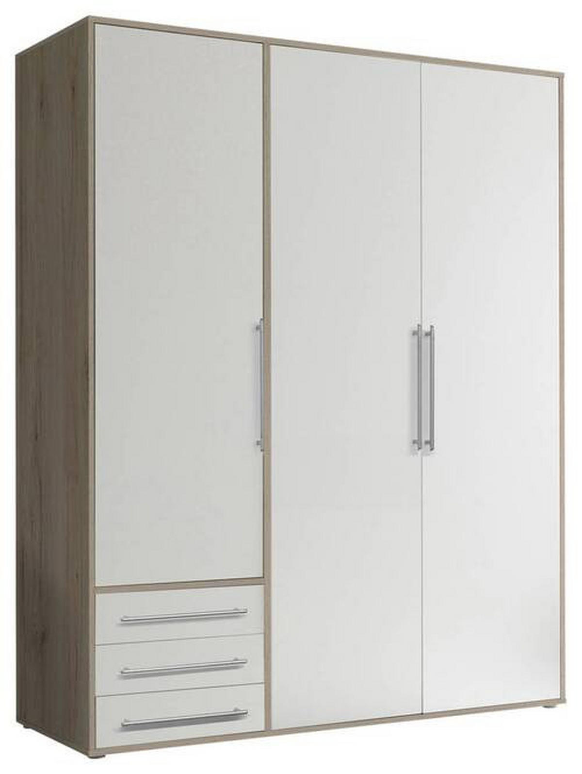 SKRIŇA S OTOČNÝMI DVERAMI, biela, dub San Remo, 155/194/58 cm - biela/dub San Remo, Modern, kompozitné drevo/plast (155/194/58cm) - Livetastic