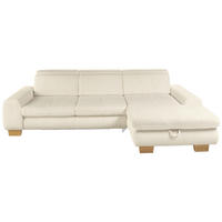 ECKSOFA Creme Cord  - Eiche Bianco/Creme, KONVENTIONELL, Holz/Textil (307/195cm) - SetOne by Musterring