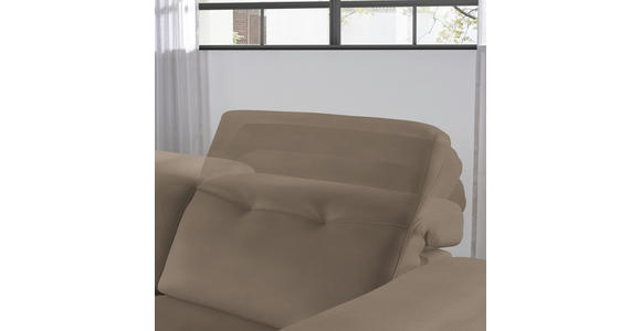 ECKSOFA  in Echtleder Hellbraun Kopfteilverstellung  163/305 cm  - Hellbraun/Eichefarben, Design, Leder/Holz (163/305cm) - Novel