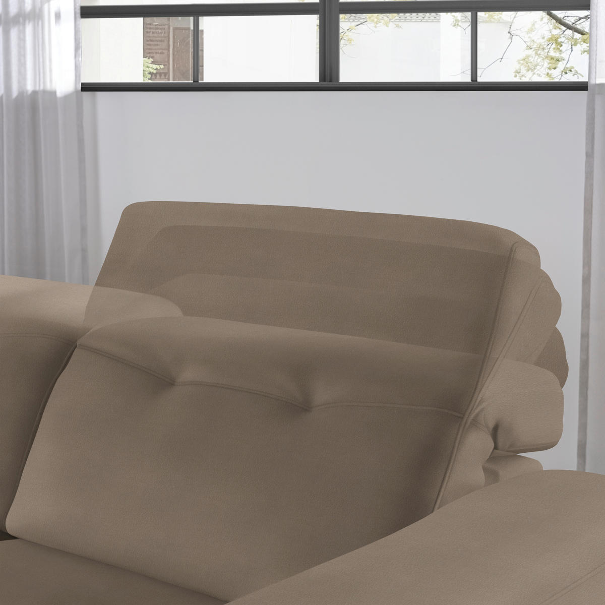 ECKSOFA in Echtleder Hellbraun  163/305 cm  - Hellbraun/Eichefarben, Design, Leder/Holz (163/305cm) - Novel