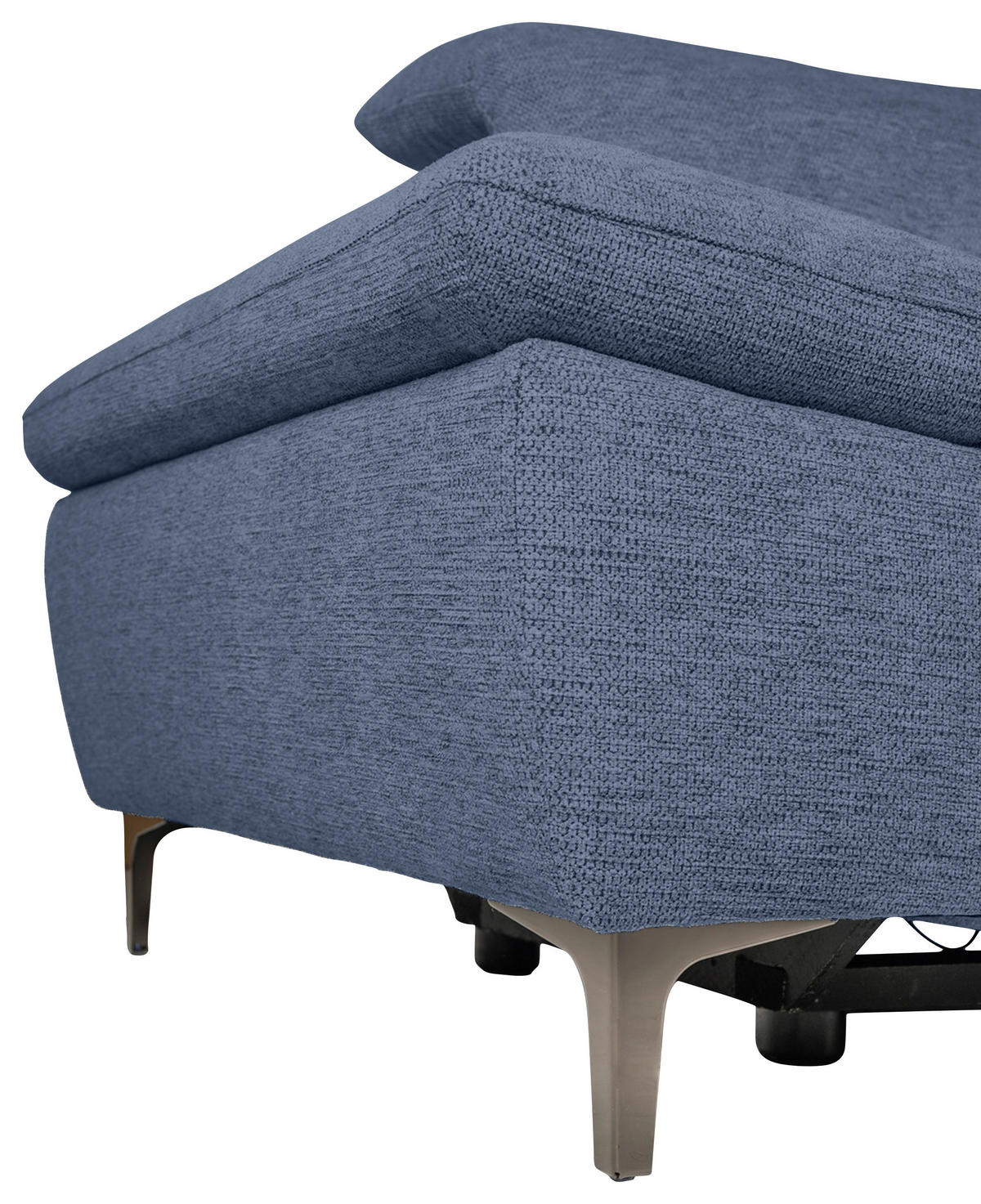 ECKSOFA Blau Webstoff  - Blau/Schwarz, KONVENTIONELL, Textil/Metall (288/225cm) - Carryhome