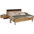 BETTANLAGE 200/200 cm  in Schwarz, Wildeiche  - Wildeiche/Schwarz, Design, Holz/Textil (200/200cm) - Valnatura