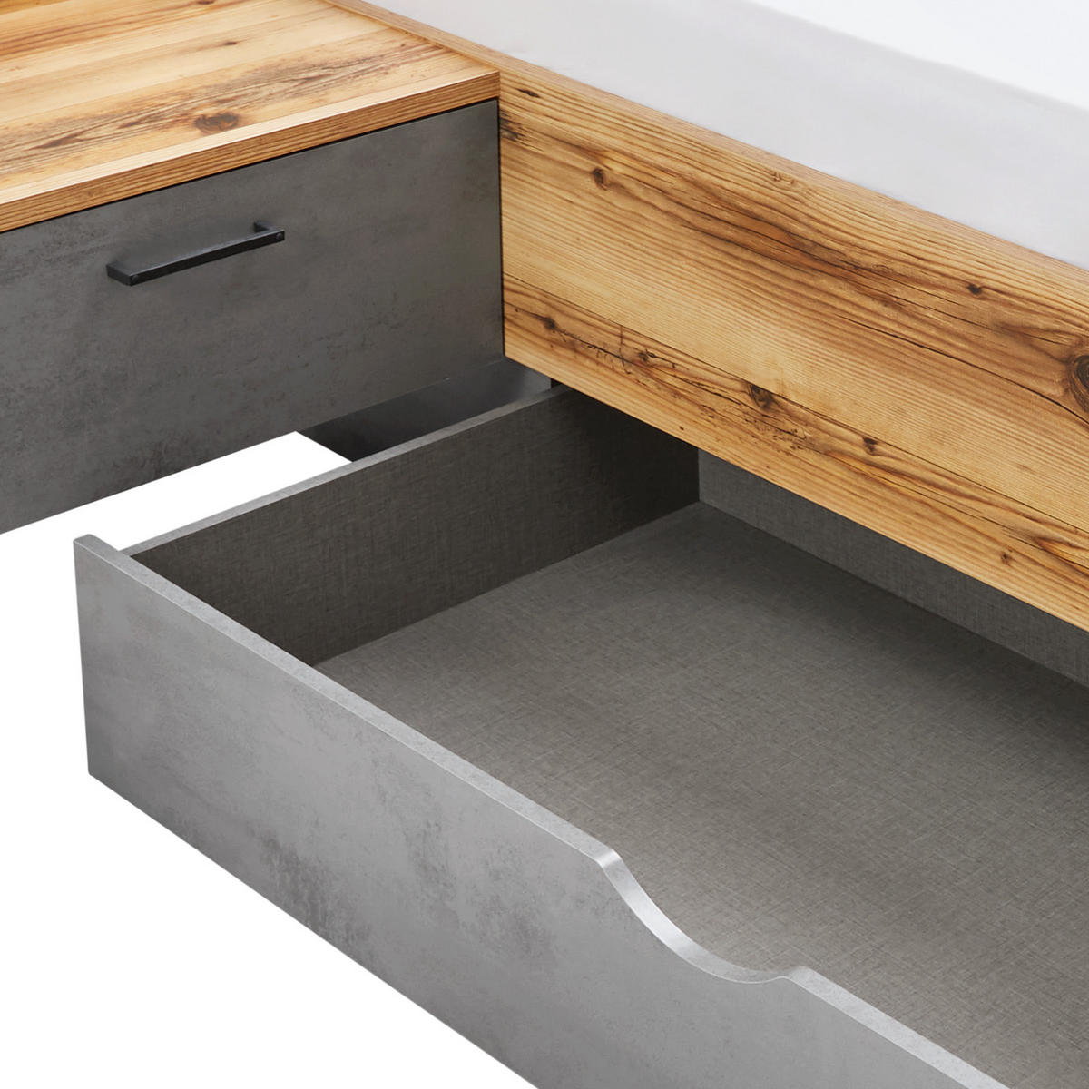 BETTKASTENSET 137,2/19,1/61,5 cm Grau  - Grau, MODERN, Holzwerkstoff (137,2/19,1/61,5cm) - Livetastic