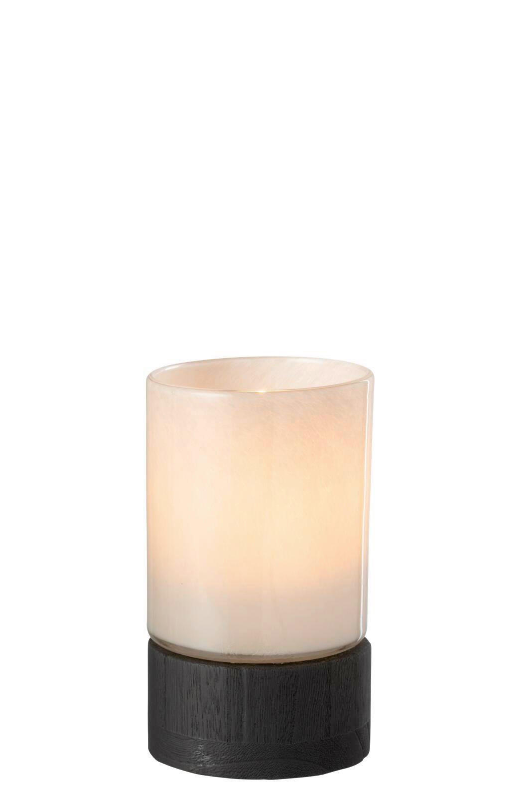 TEELICHTHALTER - Schwarz/Grau, Natur, Glas/Holz (12/12/20,5cm) - Ambia Home