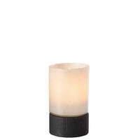 TEELICHTHALTER - Schwarz/Grau, Natur, Glas/Holz (12/12/20,5cm) - Ambia Home