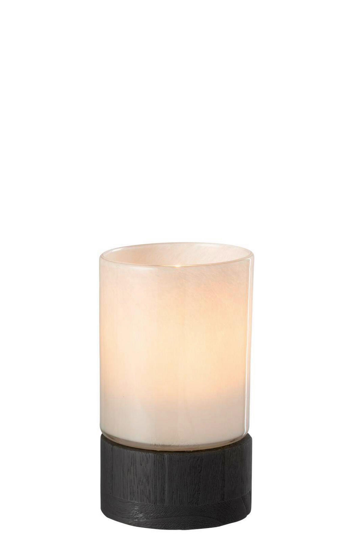 TEELICHTHALTER - Schwarz/Grau, Natur, Glas/Holz (12/12/20,5cm) - Ambia Home