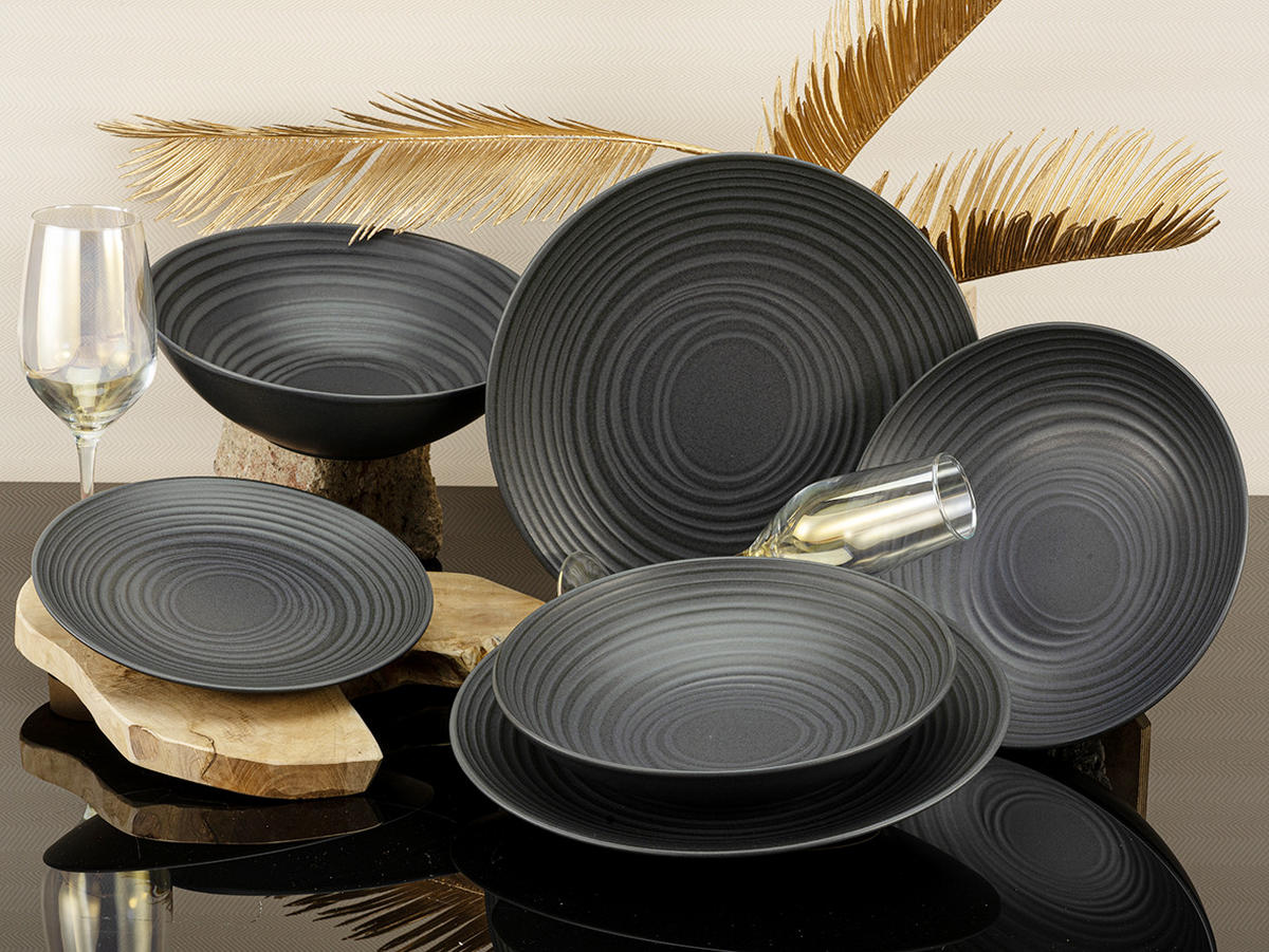 SERVIS Lava Stone 12 delar  - svart, Trend, keramik - Creatable