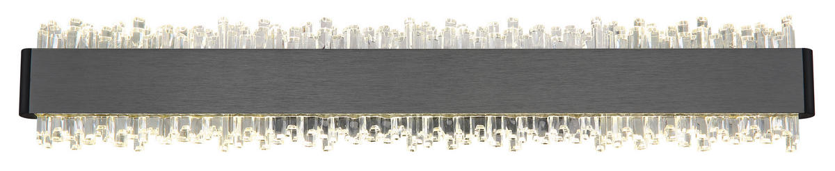 LED-WANDLEUCHTE 48/8/4 cm   - Klar/Schwarz, Design, Kunststoff/Metall (48/8/4cm) - Globo