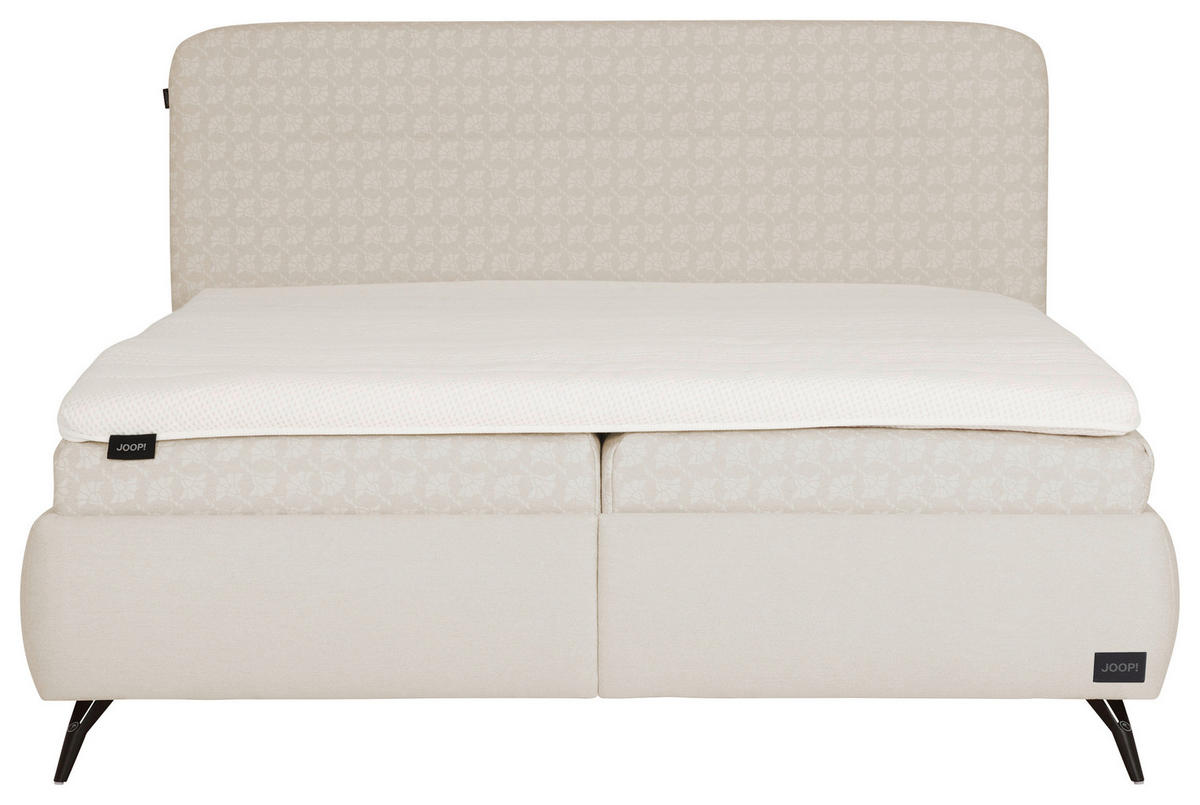 POLSTERBETT 180/200 cm,  in Sandfarben, gepolstertes Kopfteil, Lattenroste, Matratzen, H2 + H3 = mittel + fest  - Sandfarben/Schwarz, MODERN, Holz/Textil (180/200cm) - Joop!