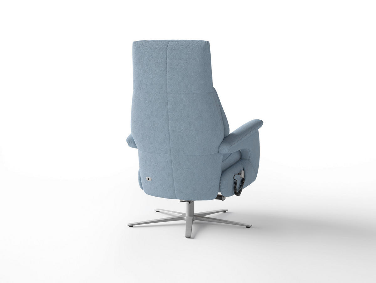 RELAXAČNÍ KŘESLO, textil, světle modrá - barvy stříbra/světle modrá, Basics, kov/textil (75/110/85cm) - Sit & More