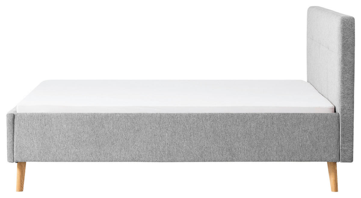 POLSTERBETT 180/200 cm  in Grau  - Eichefarben/Grau, Basics, Holz/Textil (180/200cm) - Xora