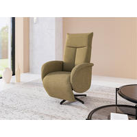 RELAXSESSEL GLENDALE E Chenille Kopfteilverstellung, Rücken echt    - Schwarz/Olivgrün, KONVENTIONELL, Textil/Metall (75/112/82cm) - Sit & More