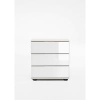 NOĆNI STOČIĆ bela, bela visoki sjaj  - boja aluminijuma/bela, Dizajnerski, metal/pločasti materijal (52/58/38cm) - Novel