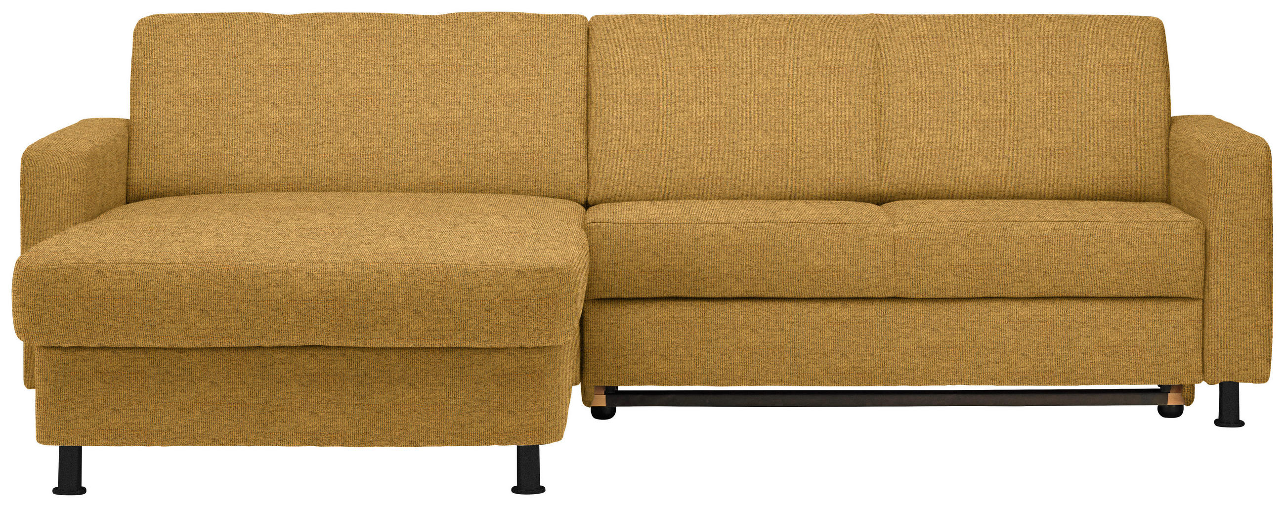 ECKSOFA in Webstoff Honig  - Schwarz/Honig, Design, Kunststoff/Textil (165/257cm) - Xora