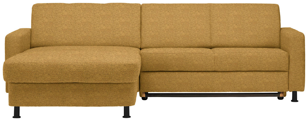 ECKSOFA in Webstoff Honig  - Schwarz/Honig, Design, Kunststoff/Textil (165/257cm) - Xora