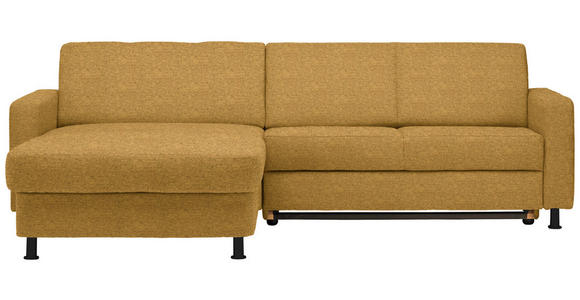 ECKSOFA in Webstoff Honig 165/257 cm - Schwarz/Honig, Design, Kunststoff/Textil (165/257cm) - Xora