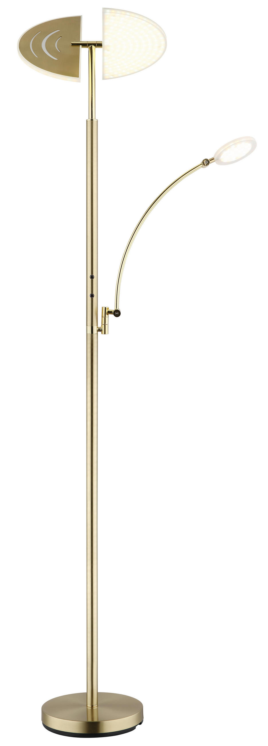LED-STEHLEUCHTE Tirana 80/40,5/183 cm  - Messingfarben/Schwarz, Design, Kunststoff/Metall (80/40,5/183cm) - Globo