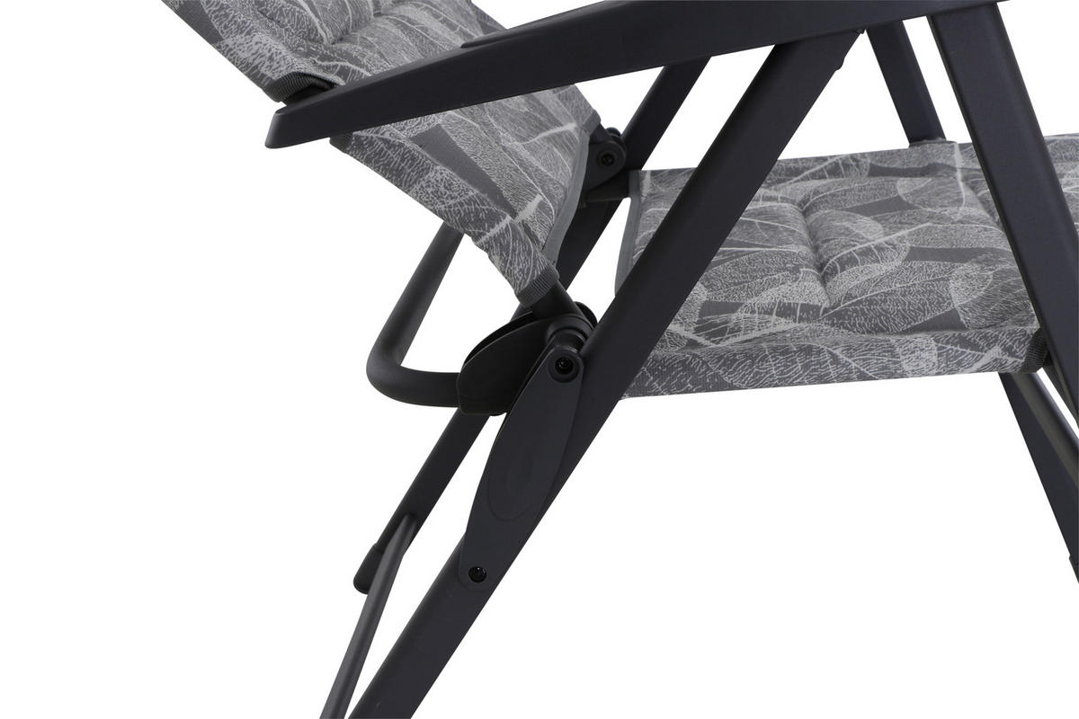 CAMPINGSESSEL - Anthrazit/Grau, KONVENTIONELL, Textil/Metall (61/121/68cm) - Siena Garden