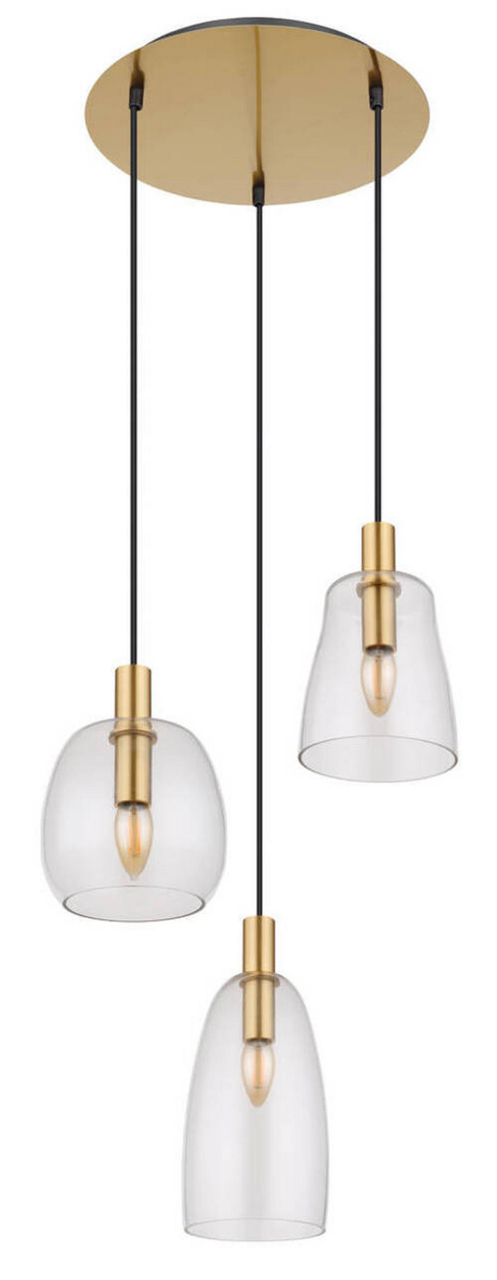 LAMPĂ SUSPENDATĂ 43/150 cm  - alămiu, Konventionell, sticlă/metal (43/150cm) - Globo