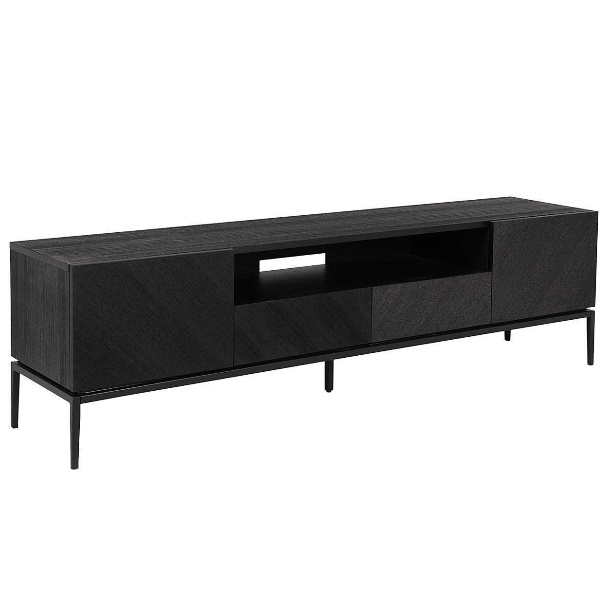 LOWBOARD Ikon  in 180/50/40 cm  - Schwarz, LIFESTYLE, Holzwerkstoff/Metall (180/50/40cm) - home24