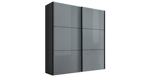 SCHWEBETÜRENSCHRANK  in Hellgrau, Dunkelgrau  - Dunkelgrau/Hellgrau, KONVENTIONELL, Glas/Holzwerkstoff (200/222/68cm) - Moderano