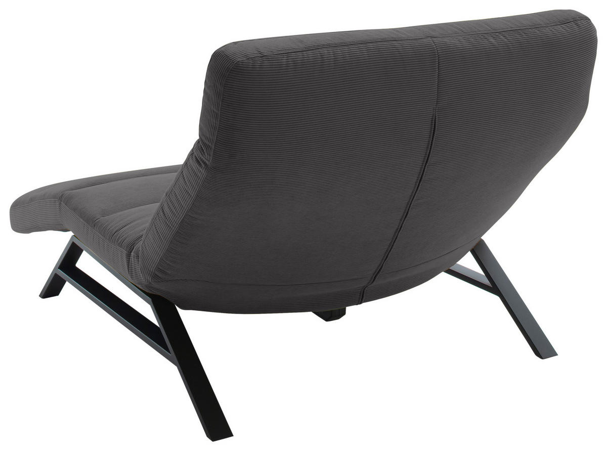 RELAXLIEGE Feincord Mokka  - Schwarz/Mokka, Design, Textil/Metall (120/54-113/158-198cm) - Pure Home Lifestyle