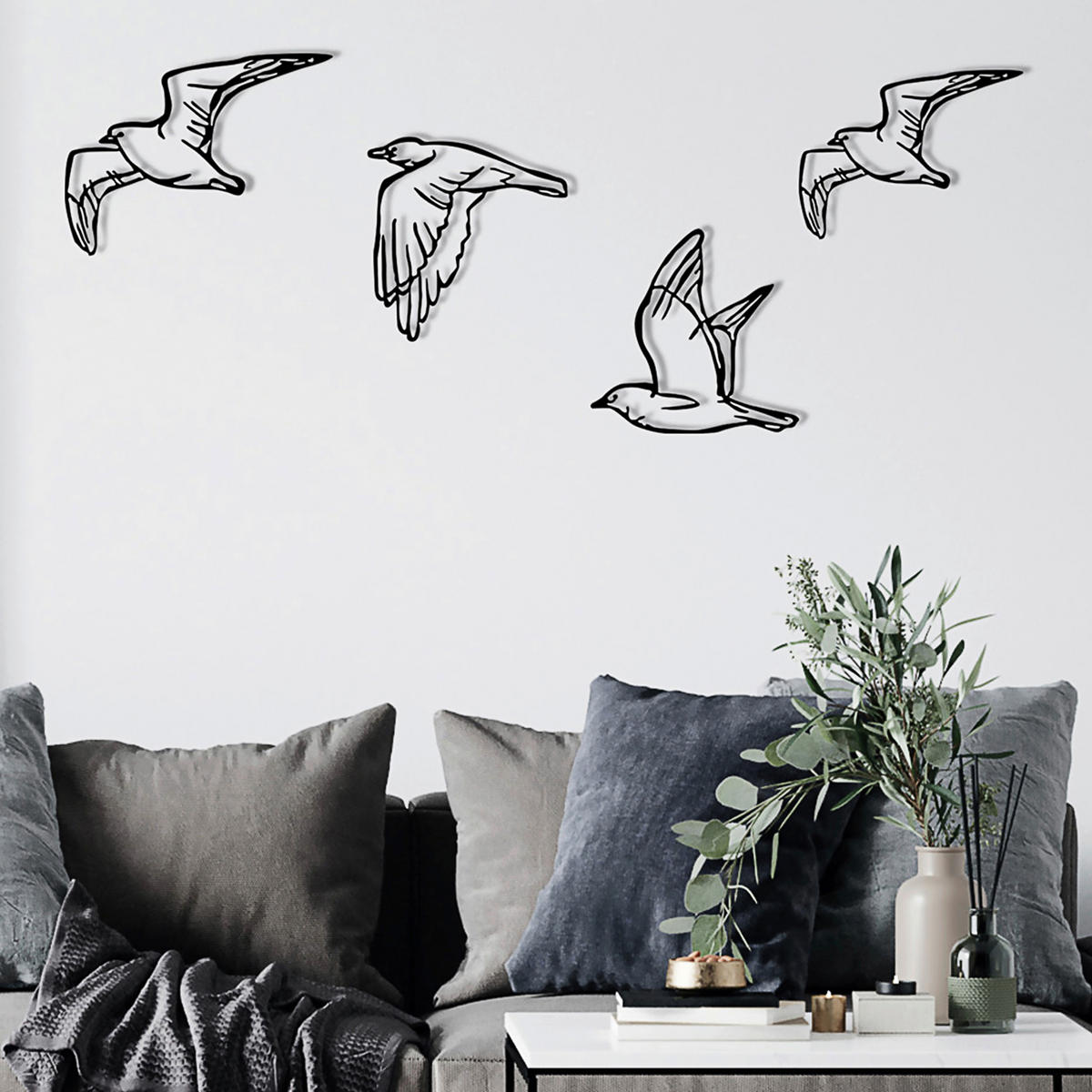 METALLBILD  - Schwarz, Basics, Metall (100/24cm)