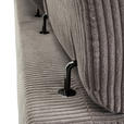 ECKSOFA Taupe Cord Rücken echt, Kopfteilverstellung, Sitzvorzug  - Taupe/Schwarz, KONVENTIONELL, Textil/Metall (257/170cm) - Carryhome