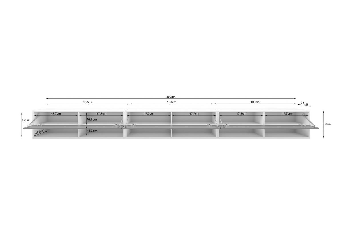 LOWBOARD A300  in  - Schwarz/Grau, Trend, Holzwerkstoff/Kunststoff (300/27/31cm)